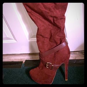 Cranberry Thigh High Boots